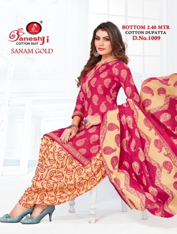 Ganeshji Sanam Gold Vol-1 indo cotton Designer Patiyala Dress Material